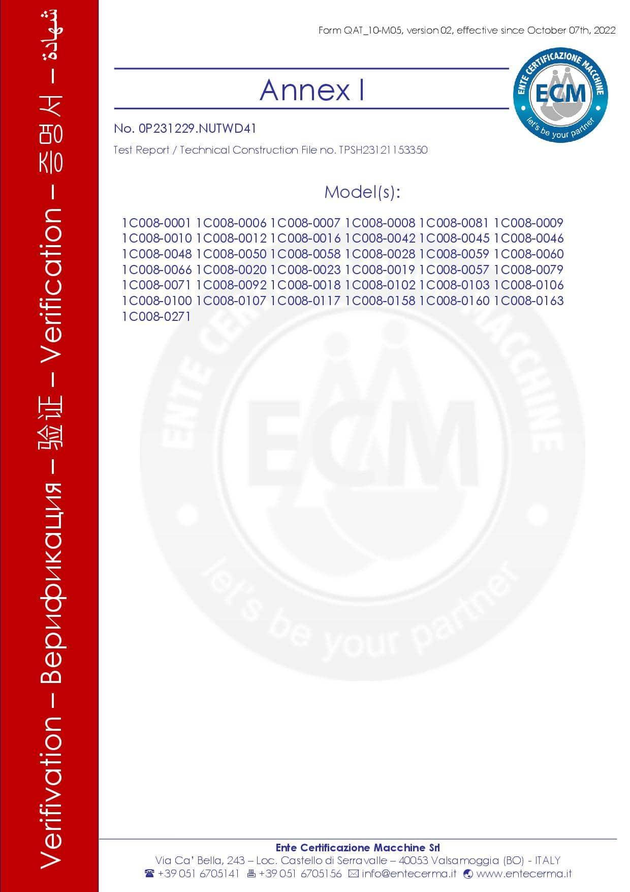 CE Certificate - Regulator 2