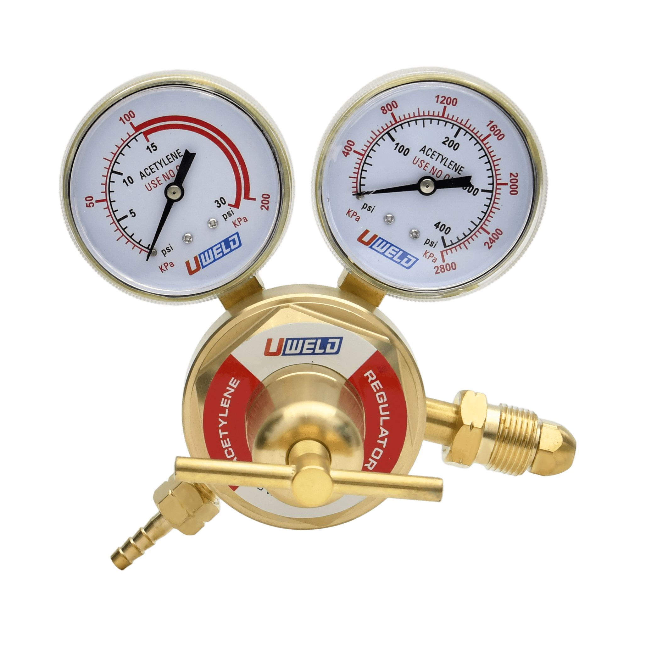 Medium Duty Acetylene Pressure Regulator Dual Gauge | UWELD