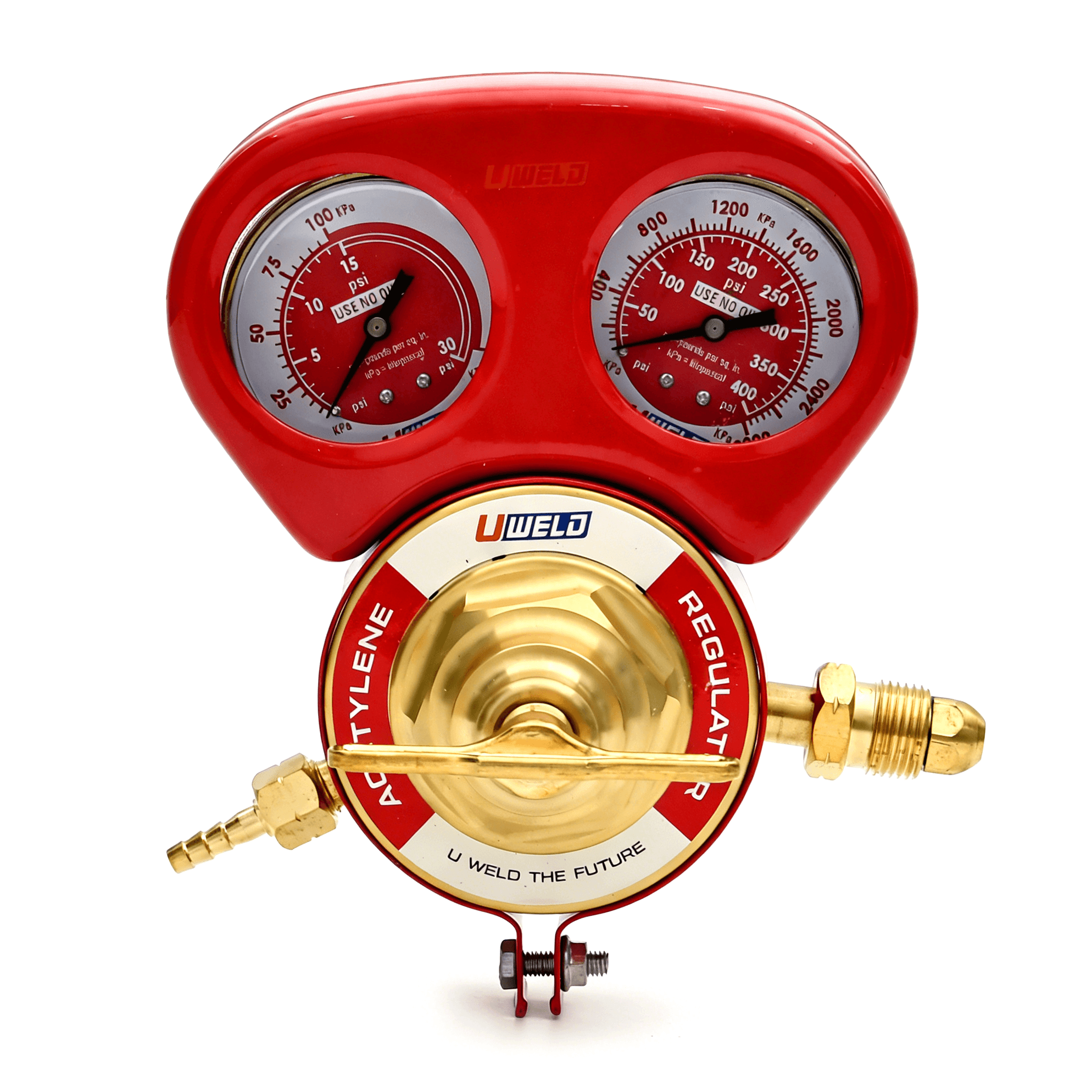 1C008-0002 Heavy Duty Acetylene Regulator T Handle CGA992 Dual Gauge | UWELD