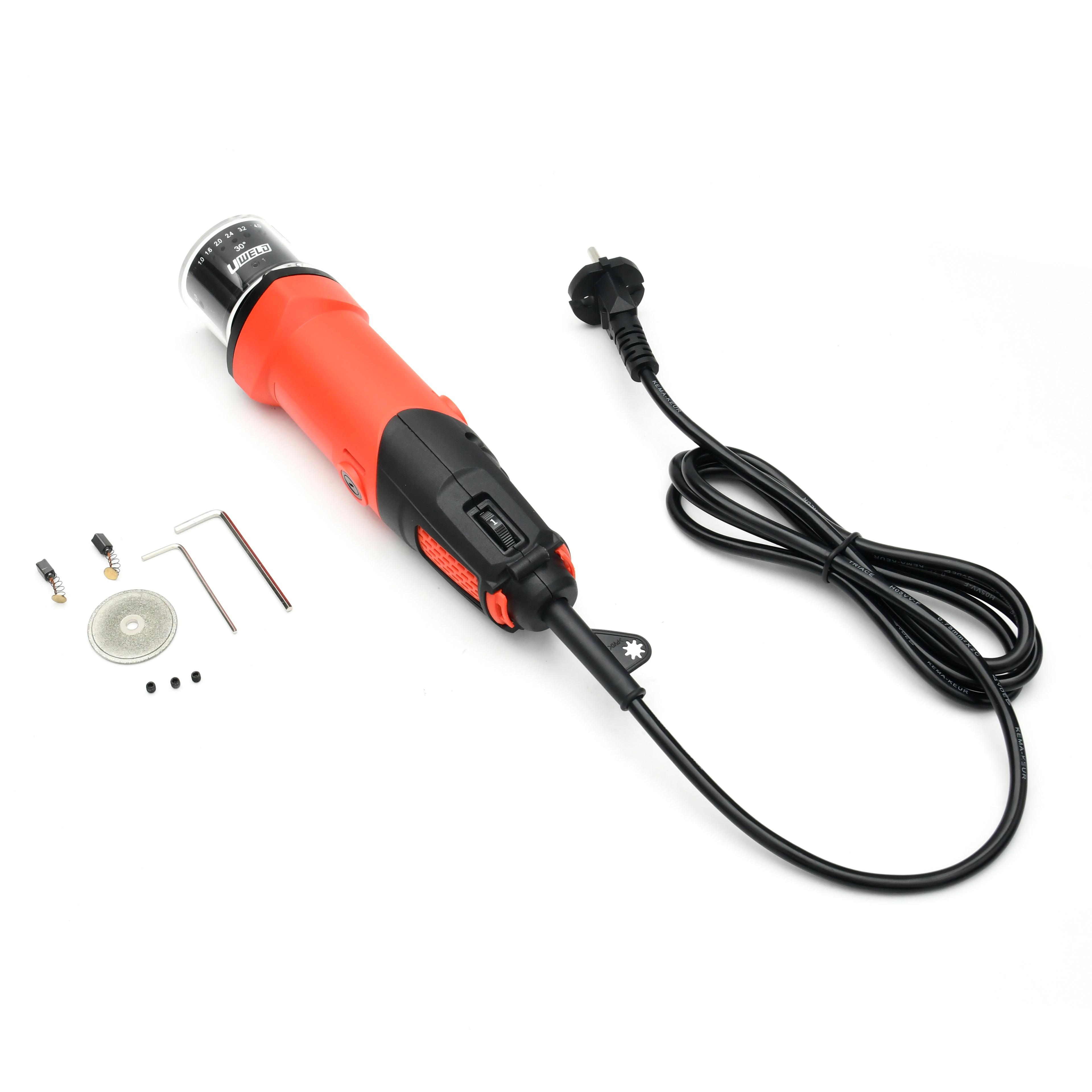 2W008-0004T Uweld Tungsten Electrode Sharpener Grinder for TIG Welding Preparation, Multi-Angle& Offsets Handheld Electric TIG Welding Rotary Tool With Flat Grinding Block Cut-Off Slot
