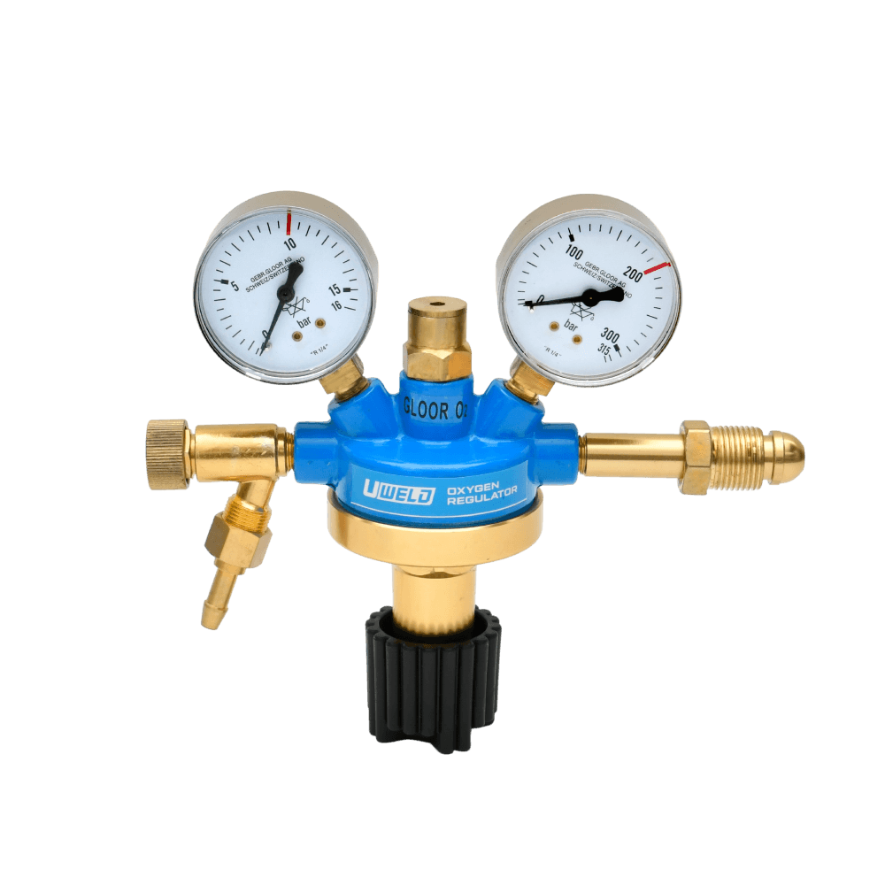 1C008-0019 Industrial Oxygen Pressure Regulator Brass Single Stage | UWELD