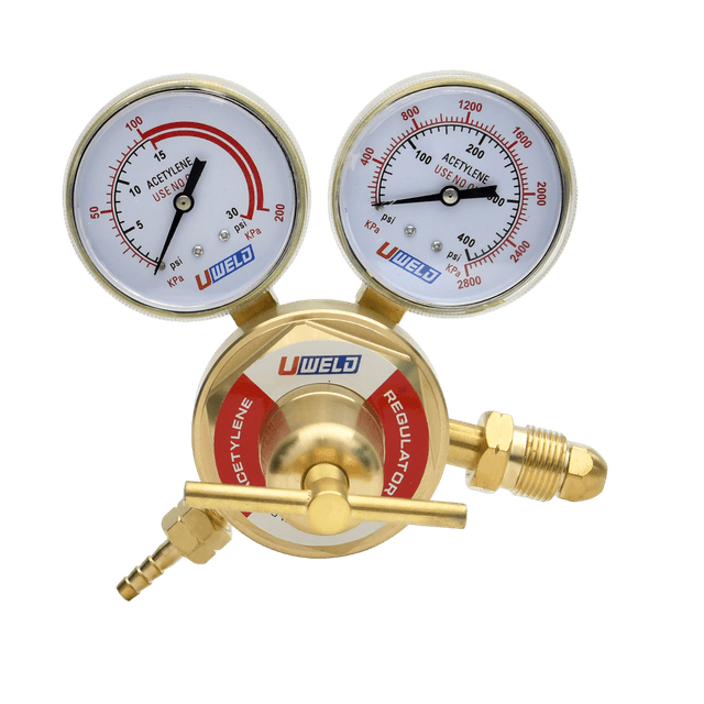 Medium Duty Acetylene Pressure Regulator Dual Gauge | UWELD